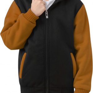 ZITY Boys Zip Up Hoodie Fleece Jacket Kids Sherpa Lined Sweatshirts Outerwear Unisex Warm Winter Coat 6-15 Years Old