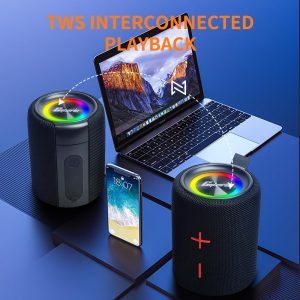 CYBORIS Altavoz Bluetooth dual 2 en 1 portátil dividible de 40 W, altavoz inalámbrico dividido impermeable V5.3 con graves profundos sonido estéreo fuerte, tiempo de reproducción de 24 horas