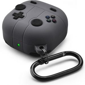 KOREDA Compatible with Samsung Galaxy Buds FE/Galaxy Buds 2 Pro/Buds Pro/Buds 2 Case, Cute Funny Cool Game Player Design Silicone Protective Case (Gray)