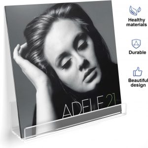 Laurensory Estante para Discos de Vinilo de Montaje en Pared, Soporte Expositor de Álbumes de Acrílico Transparente de 12 Pulgadas, Estantes Flotantes para Pared, Estante para Revistas, Estantería