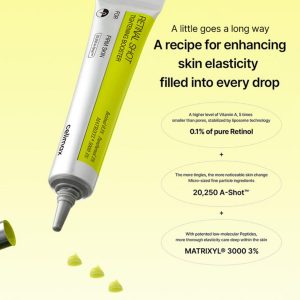 celimax The Vita A Retinal Shot Tightening Booster | 0.1% Retinal, 3% Matryxyl, High-Strength Retinoid for Anti-Aging, Pore Minimizer, Wrinkles & Fine Lines, Firmer Skin, 15ml