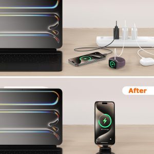 Cargador inalámbrico magnético Mag-Safe 3 en 1, estación de carga inalámbrica plegable de 15 W máximo para iPhone 17/16/15/14/13/12, cargador de viaje rápido para múltiples dispositivos, iWatch