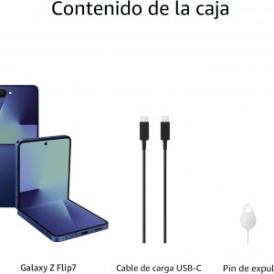 Samsung Galaxy Z Flip7 Celular, Smartphone AI de 256 GB, Android desbloqueado, cámara de alta resolución de 50 MP, procesador potente, batería de larga duración, 2025, garantía de 1 año del fabricante