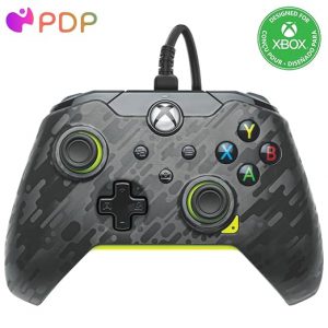 PDP Wired Xbox Gaming Controller: Gamepad Licensed for Xbox Series X|S, Xbox One, PC, Audio Controls, 8ft Cable, 3.5mm jack, Mappable Buttons/Triggers, Companion App: Electric Carbon Grey/Yellow
