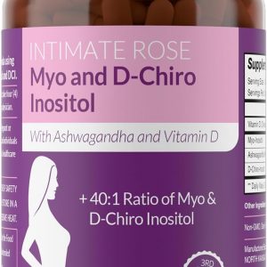 Intimate Rose Myo-Inositol & D-Chiro Inositol Supplement for Women - Hormone Balance & Ovarian Support for Women - Ideal 40:1 Ratio, Vitamin D3 + Ashwagandha