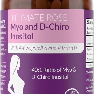 Intimate Rose Myo-Inositol & D-Chiro Inositol Supplement for Women - Hormone Balance & Ovarian Support for Women - Ideal 40:1 Ratio, Vitamin D3 + Ashwagandha