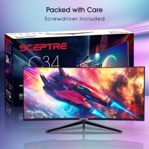 ¡Nuevo! Sceptre - Monitor para juegos curvado de 30 pulgadas 200+Hz FreeSync Altavoces integrados 2560 x 1080p HDMI x2 DP x2 Negro máquina 2026 (Serie C305B-200UN)