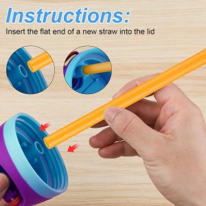 BOXOB Replacement Parts Kit for Owala FreeSip Water Bottle 24oz 32oz, Including 2 Replacement Stopper 2 Sealing Ring 6 Straw 1 Screwdriver & 1 Straw Brush