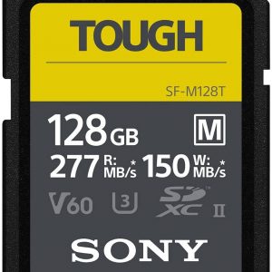 Sony TOUGH-M series SDXC UHS-II Card 128GB, V60, CL10, U3, Max R277MB/S, W150MB/S (SF-M128T/T1)