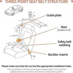 2 unidades de cinturón de seguridad universal de 3 puntos ajustables y retráctiles para Go Kart, club de carritos de golf, SUV, autos tipo minivan, UTV (Rojo)