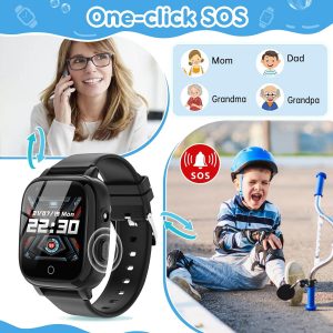 cjc 4G Smart Watch for Kids with GPS Tracker, Globally Applicable, Texting and Calling, Kids Watch for Ages 4-12 - Includes Video Call, Chat, SOS Alerts, App - Fun & Educational Birthday Gift Idea