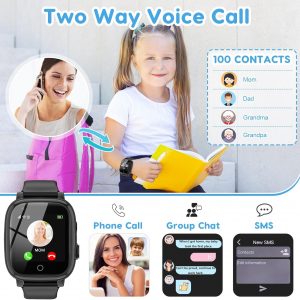 cjc 4G Smart Watch for Kids with GPS Tracker, Globally Applicable, Texting and Calling, Kids Watch for Ages 4-12 - Includes Video Call, Chat, SOS Alerts, App - Fun & Educational Birthday Gift Idea