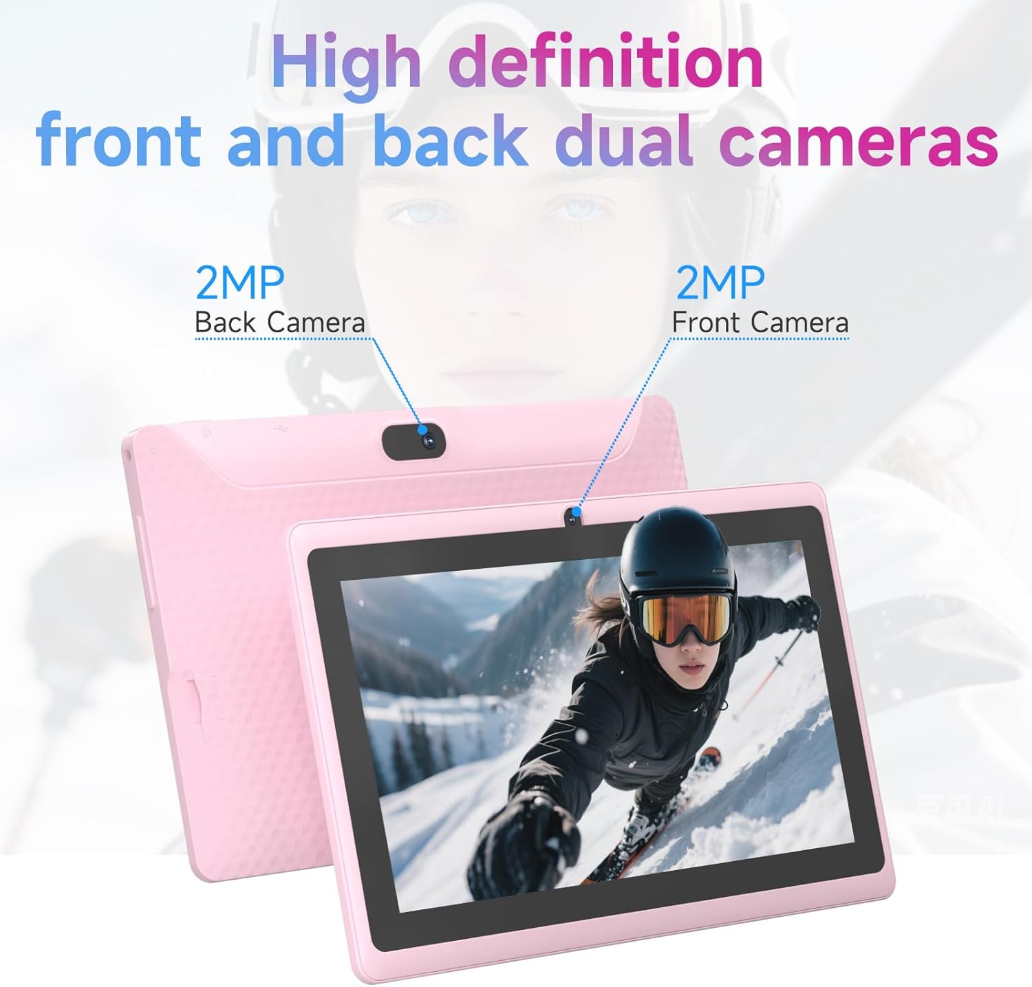 HOTTABLET Tablet 7Inch Android 14.0 with Protective Case, 8GB(4+4GB Expand) RAM+ 32GB ROM, IPS Screen, Dual Camera, Bluetooth 5.0 WiFi Tab (Pink)