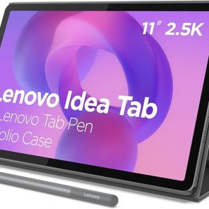Lenovo Idea Tab - College Tablet - 11″ 2.5K IPS Touchscreen Display - 90Hz - MediaTek Dimensity 6300-8 GB Memory - 256 GB Storage - Integrated Arm Mali-G57 MC2 - Lenovo Tab Pen and Folio Case