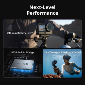 DJI Osmo Action 6 Combo mejorado, cámara de acción con sensor cuadrado de 1/1.1 ″, apertura variable de f/2.0–f/4.0, duración de batería extendida con 2 baterías, cámara de acción 8K para filmación