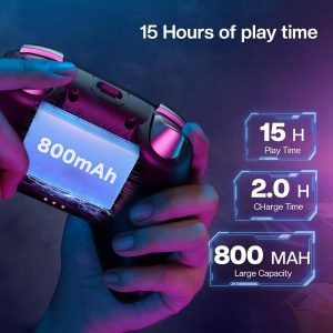 ECHTPower PC Gaming Controller–Wireless for PC with Hall-Effect Joysticks, 1000Hz Polling Rate, No Drift, Turbo & Vibration, Compatible with Windows/Switch/iOS/Android/Steam –Place & Charge Dock