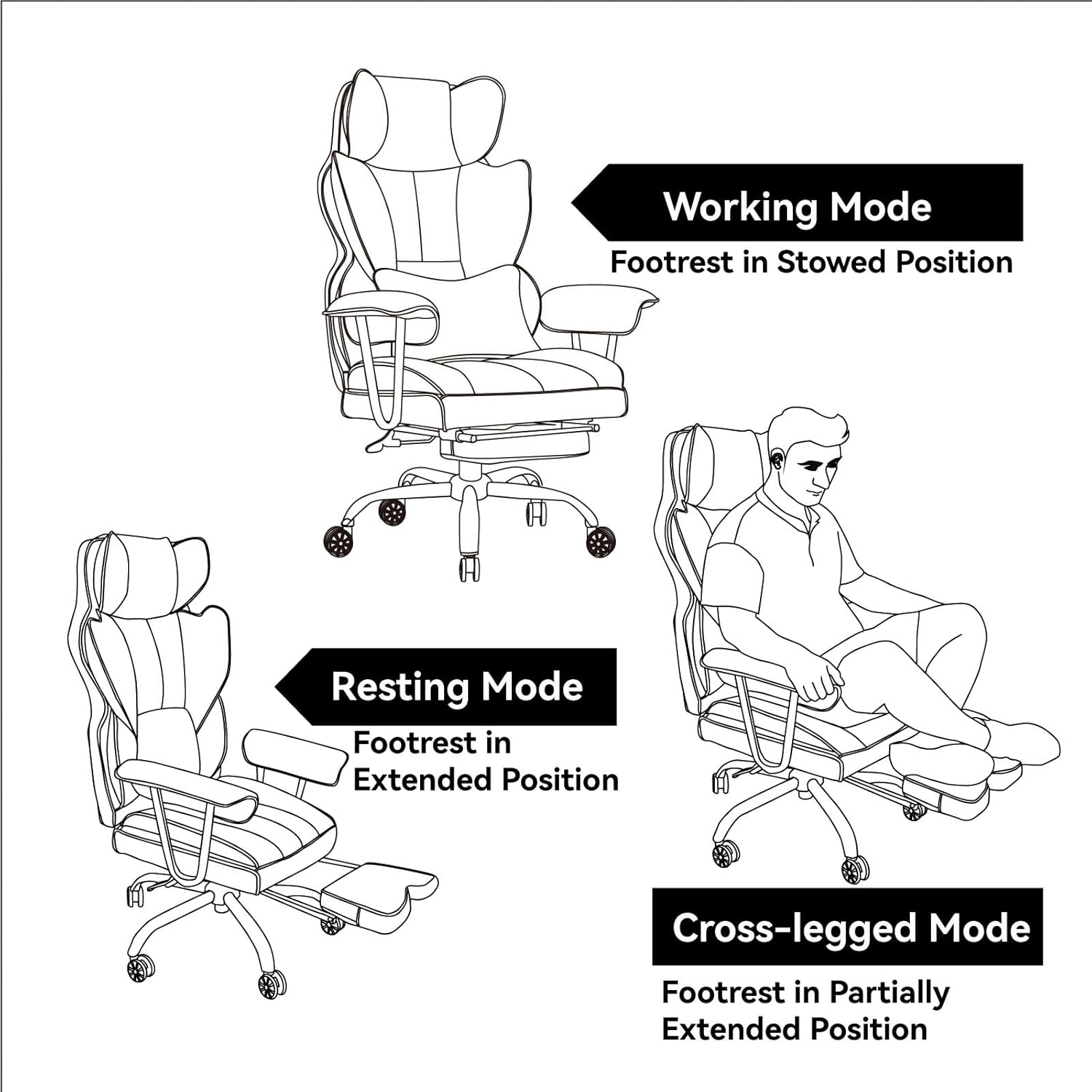 Efomao - Silla ejecutiva de escritorio para oficina, con reposapiés, soporte lumbar y capacidad de carga hasta 400 libras, silla de computadora grande y alta de cuero sintético, morado