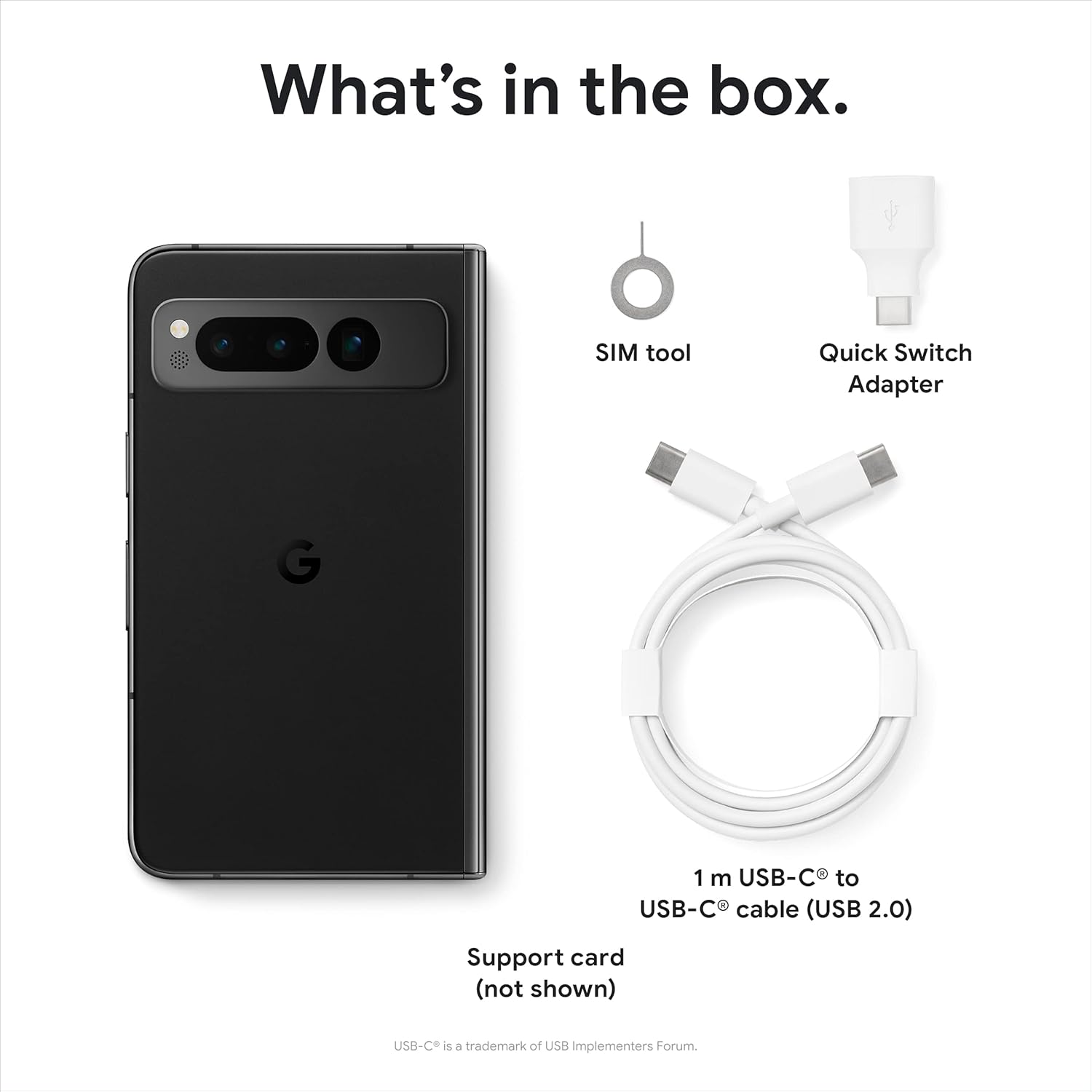 Google Pixel Fold - Smartphone Android 5G desbloqueado con lente teleobjetivo y lente ultraancha - Pantalla plegable - Batería de 24 horas - Obsidiana - 256 GB