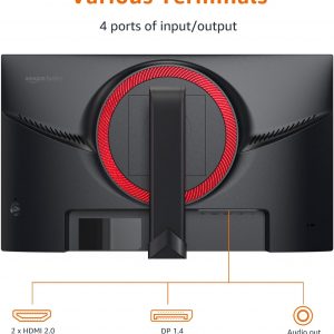 Amazon Basics 24 Inch (23.8 inch viewable) Gaming Monitor, FHD 1080P, 165Hz, VESA Compatible, Adaptive sync, 1ms Response, Black