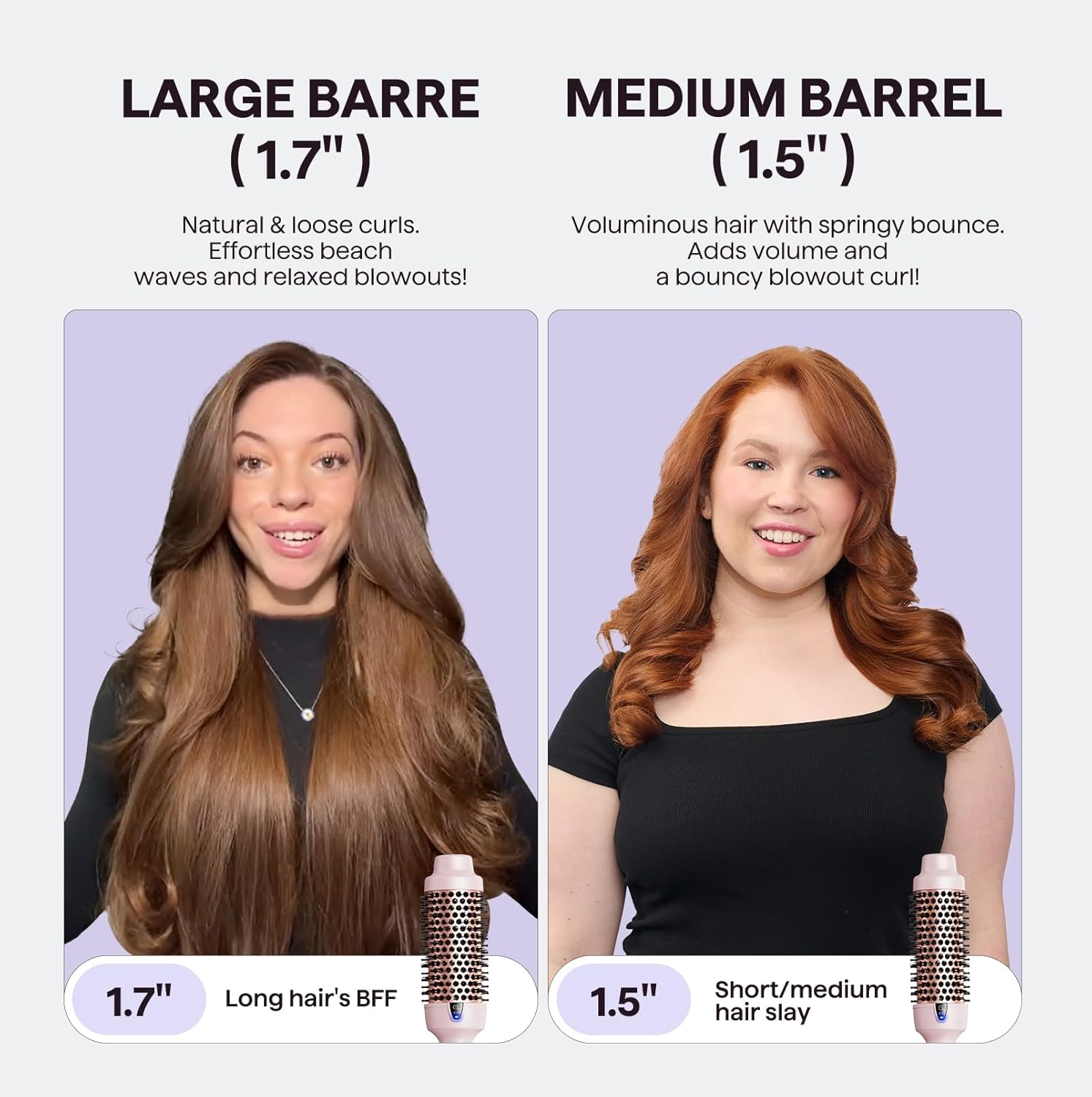Wavytalk Cepillo térmico, Blowout Express - Cepillo de soplado de 1.7 pulgadas, tecnología de iones negativos para crear golpes suaves y relajantes, da cuerpo y brillo al cabello, color rosa milenario