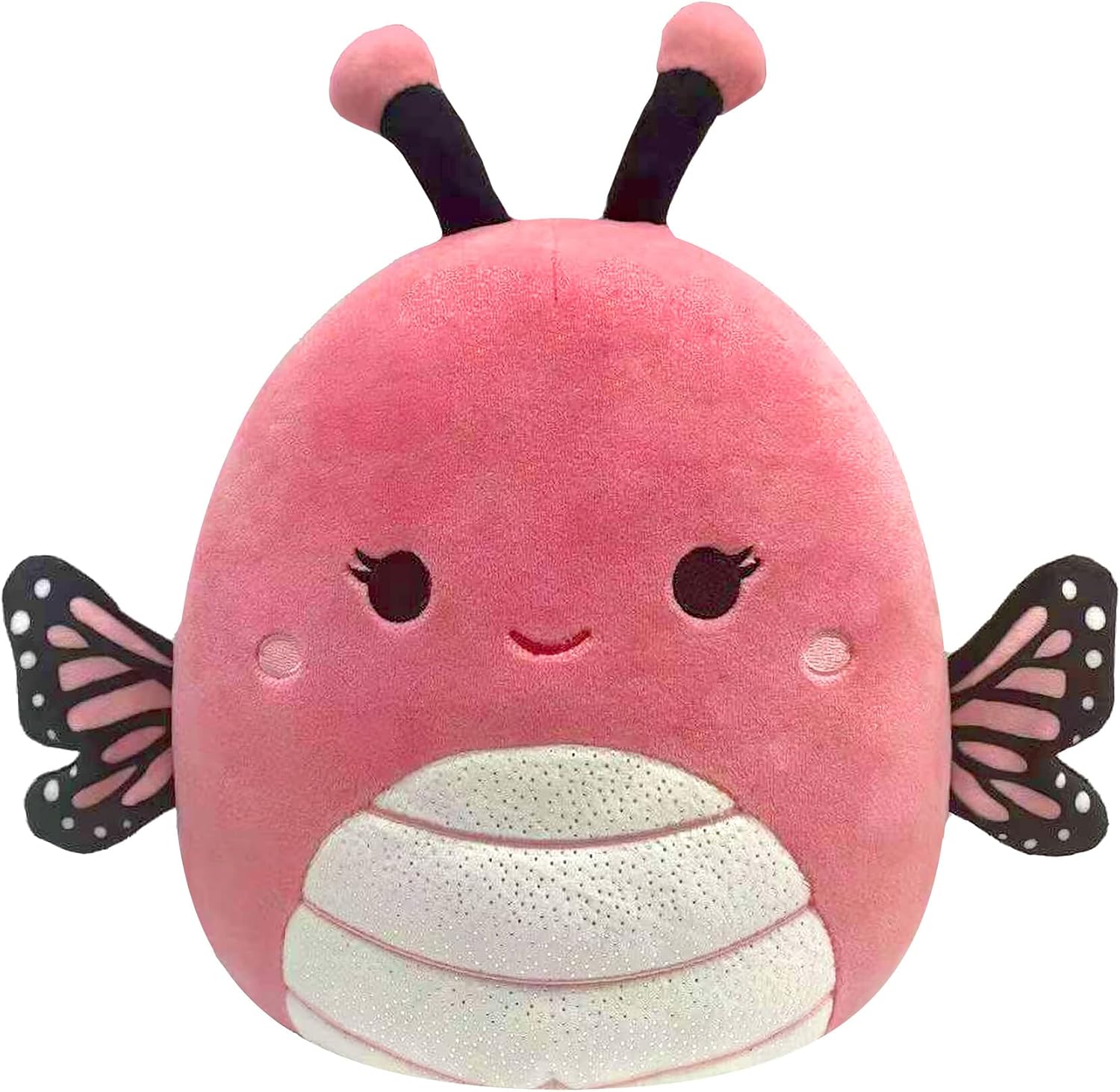 Squishmallows Original - Mariposa Andreina de 14 pulgadas, mariposa monarca rosada con vientre blanco brillante, peluche grande ultrasuave oficial de Jazwares - Exclusivo de Amazon