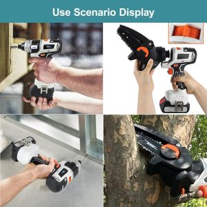 Kit combinado de herramientas eléctricas 10 en 1, juego de herramientas eléctricas inalámbricas con cargador y 2 baterías, juegos de taladro eléctrico para carpintería, para equipo de ingeniería,