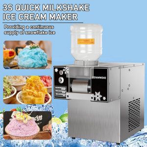 Nicvrea Commercial Korean Kakigori Mesin ES Snowflake Flake Cream Crusher Maker Shaved Speed Adjustable Machine,Ice Shaver Bingsu Making Machine,60KG