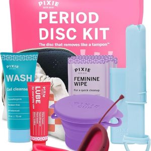 Pixie Menstrual Disc Kit for Feminine Care - Pixie Discs are Designed to Remove Like Tampons - 100% Medical-Grade Silicone - Best Period Disc Starter Kit - Proven to Become A Successful Disc User
