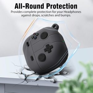 KOREDA Compatible with Samsung Galaxy Buds FE/Galaxy Buds 2 Pro/Buds Pro/Buds 2 Case, Cute Funny Cool Game Player Design Silicone Protective Case (Gray)