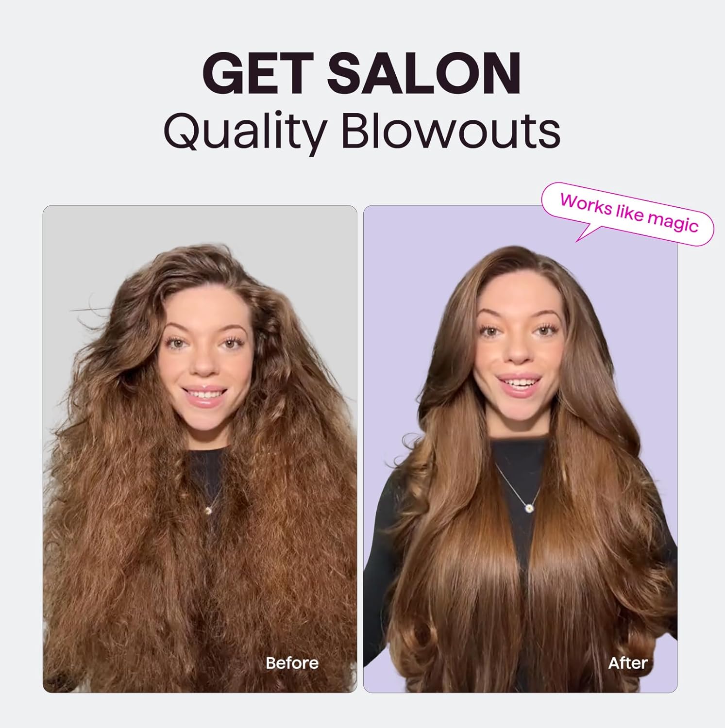 Wavytalk Cepillo térmico, Blowout Express - Cepillo de soplado de 1.7 pulgadas, tecnología de iones negativos para crear golpes suaves y relajantes, da cuerpo y brillo al cabello, color rosa milenario