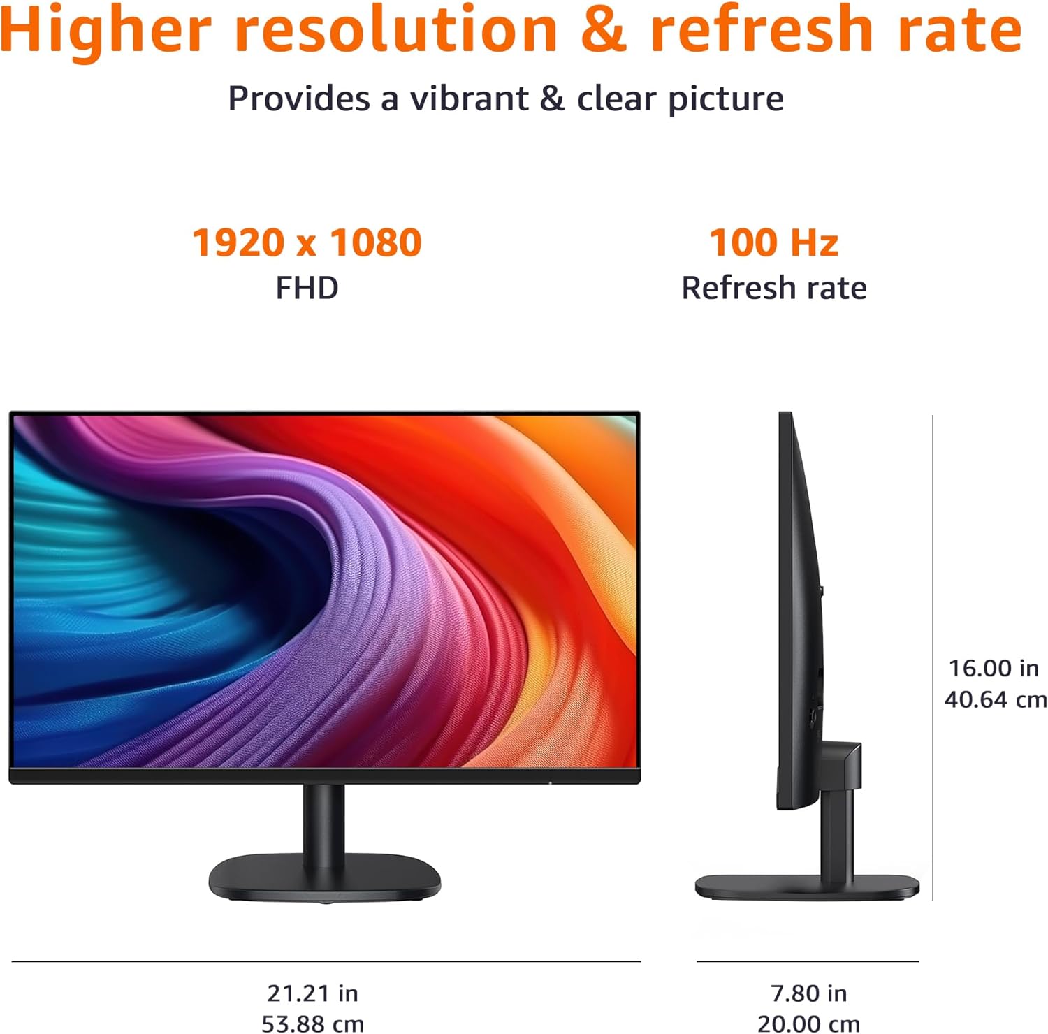 Amazon Basics 24 Inch (23.8 inch viewable) Monitor, FHD 1080P, Max ...