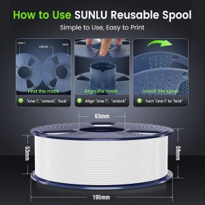 SUNLU PLA 3D Printer Filament PLA Filament 1.75mm, Neatly Wound 3D Printing Filament 1.75mm, Dimensional Accuracy +/- 0.02 mm, Fit Most FDM 3D Printers, 1kg Spool (2.2lbs), Black