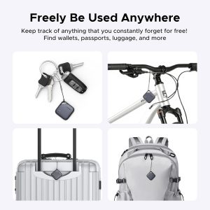 UGREEN FineTrack Air Tracker Tags (iOS Only) 4 Pack, 2-Year Replaceable Battery Bluetooth Tracker Compatible with Apple Find My, Item Finder Smart Tag for Keys, Luggage - [Apple Find My Certified]