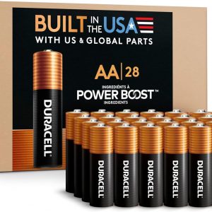 Duracell Coppertop AA Alkaline Batteries with POWER BOOST Ingredients, 28 Count (Pack of 1), Long-Lasting Alkaline, Re-closable for Quick Access and Organized Storage