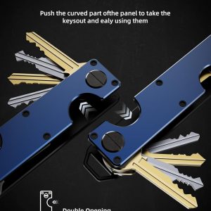 Key Organizer Key Holder Compact Key Case Minimalist Metal Key Chain Key Holder for Keychain Secures 8-10 Keys EDC