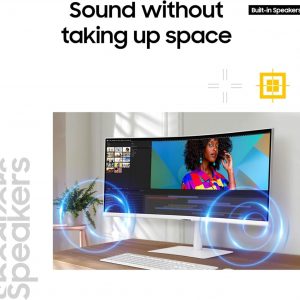 Samsung Monitor de computadora curvado ViewFinity (S65TC) de 34 pulgadas serie Ultra-WQHD 1000R, HDR10, 100Hz, AMD FreeSync, Thunderbolt 4, soporte ajustable en altura, altavoces incorporados, cuidado