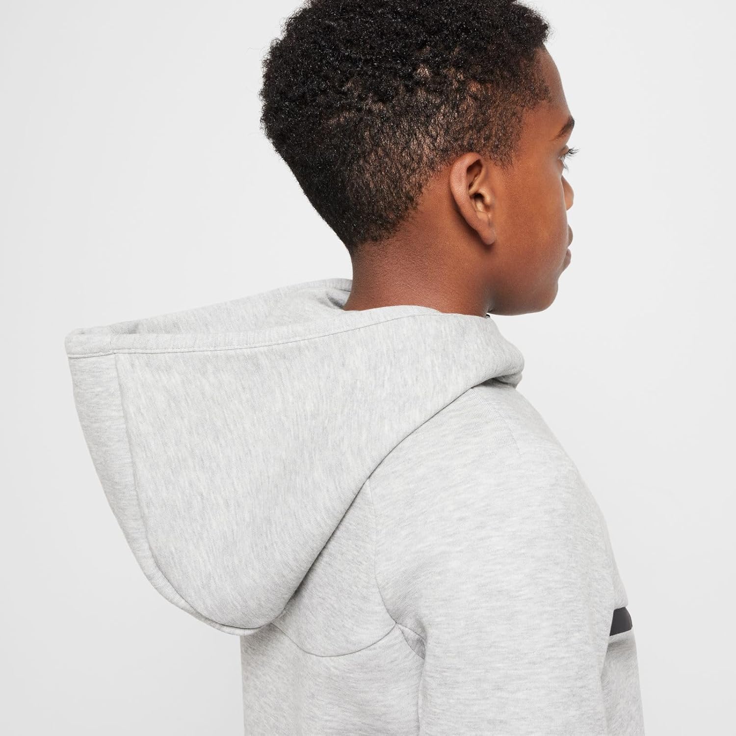 Nike Sportswear Tech Fleece - Sudadera con capucha de cremallera completa para niños grandes (HV5867-063, Gris Oscuro Jaspeado/Gris Oscuro Jaspeado) Talla Grande