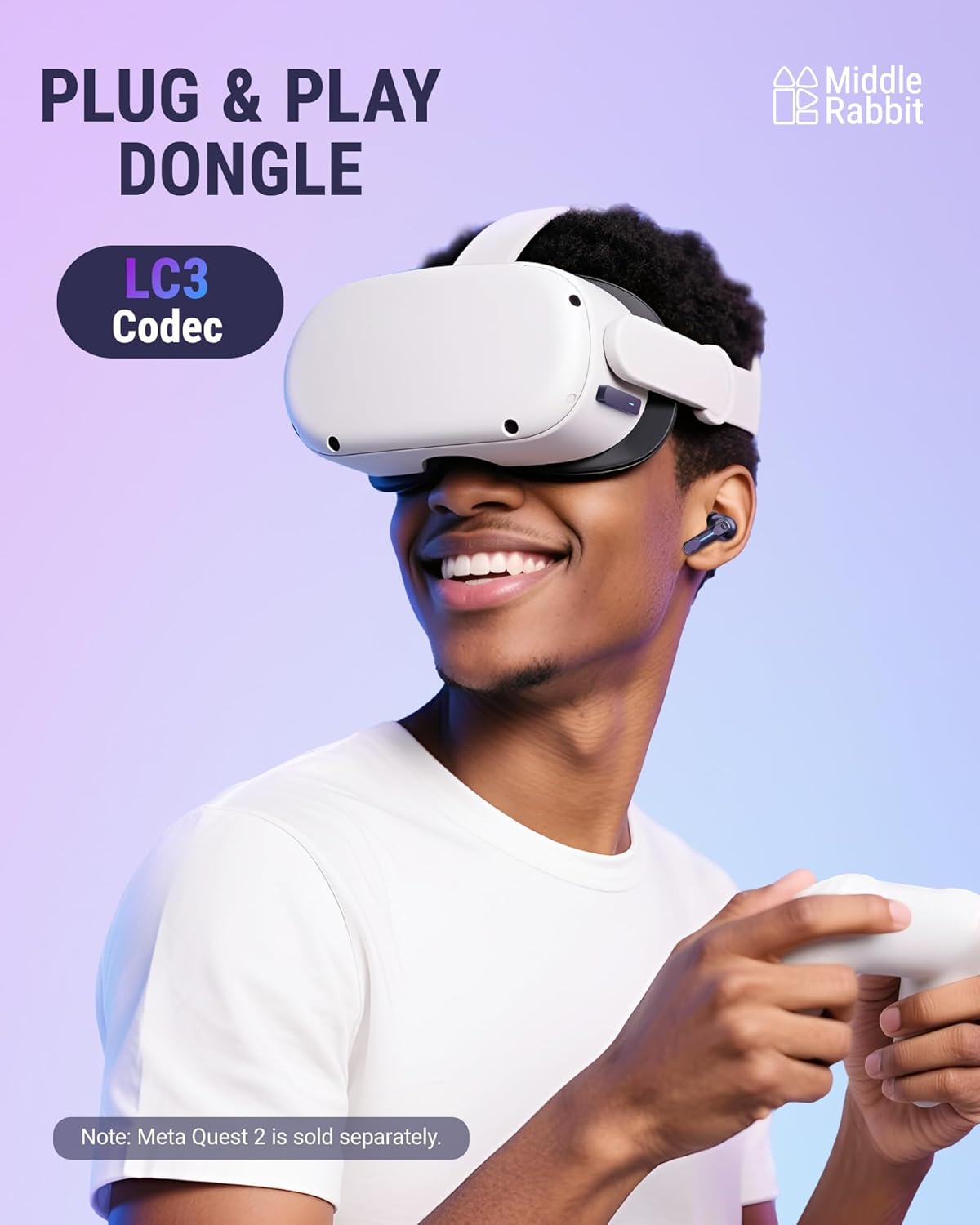 Middle Rabbit SW4 Pro Auriculares para juegos con micrófono inalámbricos, Dongle 2.4G + Modo Dual Bluetooth, Baja latencia de 20 ms, Compatibles con PS5, PS4, PlayStation, PC de escritorio y portátil
