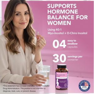Intimate Rose Myo-Inositol & D-Chiro Inositol Supplement for Women - Hormone Balance & Ovarian Support for Women - Ideal 40:1 Ratio, Vitamin D3 + Ashwagandha