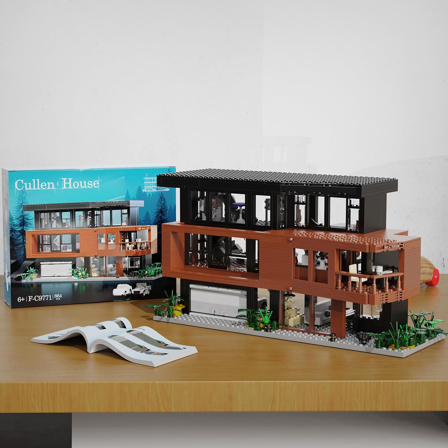 Set de Construcción de Casa Compatible con Bloques de Arquitectura Lego Fans de Películas Románticas Casa Creativa Regalo para Adultos Halloween Navidad San Valentín (864 Piezas)