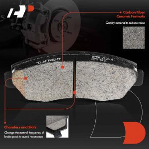 A-Premium 10.32 inch (262mm) Front Drilled and Slotted Disc Brake Rotors + Ceramic Pads Kit Compatible with Honda Models - Civic 2012, Civic 2013-2015 (Manual Transmission), 1.8L, 6-PC Set