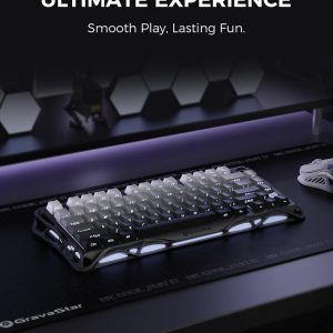GravaStar Mercury K1 75% Wireless Mechanical Gaming Keyboard, Aluminum Alloy, Gasket Compact Custom Keyboard Hot-Swap Socket, Linear Switches, RGB Backlit - Gradient Black