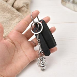 2Pcs Thurible Keychain 4.53 Inches Incense Burner Key Chain Censer Catholic Ring Accessory, Silver Tone Christian Faith Religious Gift Keyfob Pendant for Car, Bag, Keyring, Church Decoration Souvenirs