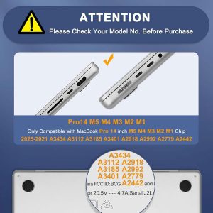 MOSISO Compatible con MacBook Pro de 14 pulgadas 2025 2024 2023 2022 2021 M5 M4 M3 M2 M1 A3434 A3112 A3185 A3401 A2918 A2992 A2779 A24444 2, cáscara dura y Cubierta de teclado y película de pantalla y