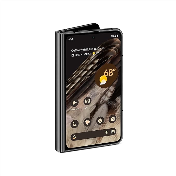 Google Pixel Fold - Smartphone Android 5G desbloqueado con lente teleobjetivo y lente ultraancha - Pantalla plegable - Batería de 24 horas - Obsidiana - 256 GB