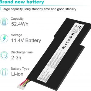 BTY-M6K Laptop Battery for MSI Stealth Pro GF63 GF65 GF75 GS63VR GS73VR 7RG 7RG-005 Thin 8RB 8RC 8RD 8RD-031TH 8RC 8RF 8SC 8RX Thin WS63 8SK WP65 WF65 WF75 MS-16K3 MS-17B4 MS-16W1 MS-16R1