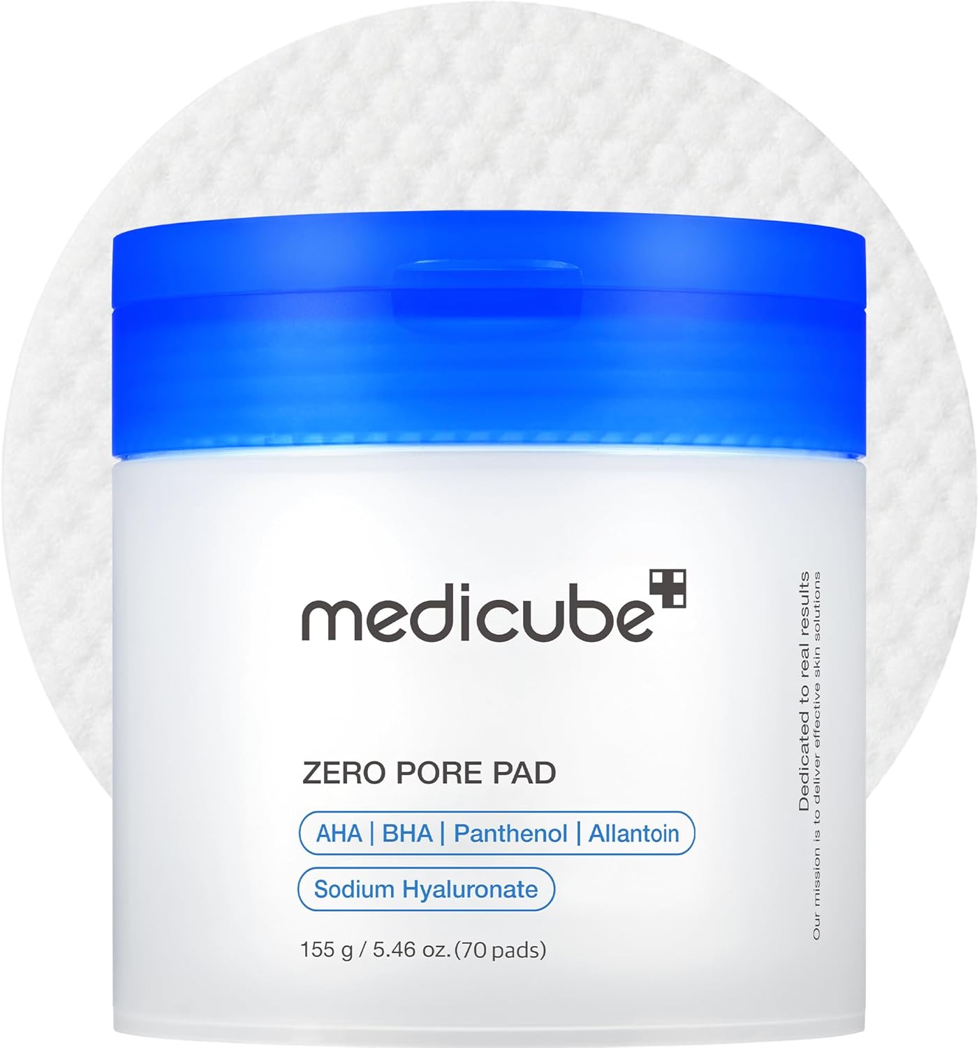 medicube Almohadillas de tóner Zero Pore Pad 2.0 | Almohadilla facial de doble textura para exfoliación y cuidado de poros con 4.5% de ácido láctico AHA, 0.45% ácido salicílico BHA | Ideal para todos, cuidado de la piel coreano, 70 almohadillas (1 paquete)