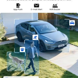 REOLINK 4K PoE Security Camera System Wired, 8pcs 8MP PoE Cameras, Smart Person/Vehicle Detection, 16CH NVR with 4TB HDD, H.265, 24/7 Recording, High Bitrate & Clear Stream, RLK16-800D8