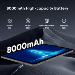 WXUNJA Tablet Android 15, tabletas de 11 pulgadas con procesador Octa Core, 12 GB de RAM 128 GB de ROM 1 TB de expansión, Widevine L1, batería de 8000 mAh, WiFi dual 2.4/5 Ghz/GPS/FM, cámaras de 5/8