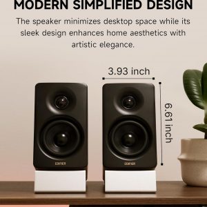 Edifier M60 Multimedia Speaker Bluetooth 5.3, 66W RMS, Hi-Res Audio & Hi-Res Wireless Audio, LDAC,3" Mid Bass & 1" Tweeter, USB-C & Aux Inputs, Compact Desktop Speaker – Classic Oak